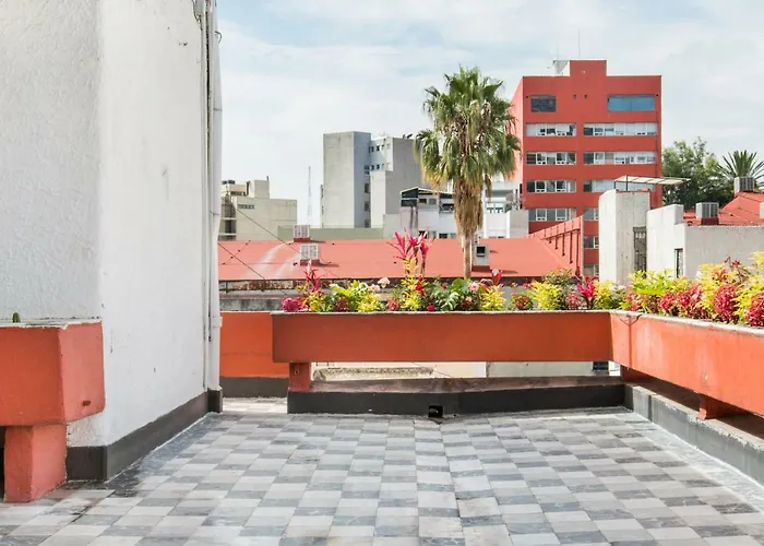 Apartment Juub Hip,colorful Studio With Patio In Roma Norte